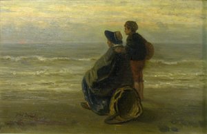 Matka i dziecko na brzegu morza autorstwa Jozef Israëls
