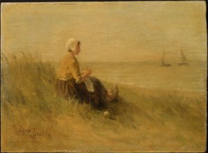 Kobieta na brzegu autorstwa Jozef Israëls