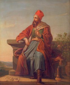Turk odpoczywa / Turk palący fajkę wodną autorstwa Jozef Israëls