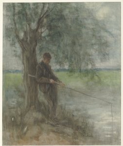 Jeden wędkarz autorstwa Jozef Israëls