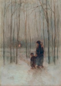 Eventide w lesie autorstwa Jozef Israëls