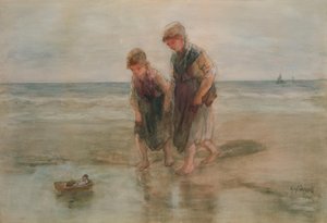 Żeglowanie łodzią autorstwa Jozef Israëls