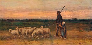 Powrót stada, ok. 1899 autorstwa Jozef Israëls