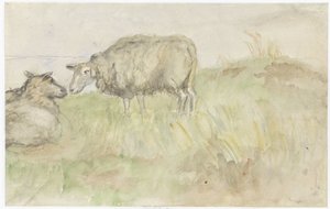 Dwie owce autorstwa Jozef Israëls
