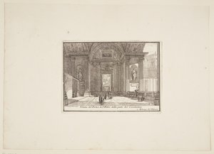 Widok na portyk S. Pietro z części Constantino. 1. Pałac Watykański autorstwa Jérôme Charles Bellicard