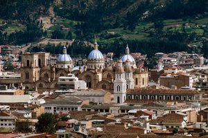 Widok katedry Niepokalanego Poczęcia lub Nowej Katedry, proj. Juan Bautista Stiehle (1829-1899), Cuenca (Lista Światowego Dziedzictwa UNESCO autorstwa Juan Bautista Stiehle