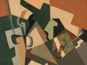 Szkło i szachownica 1917. autorstwa Juan Gris