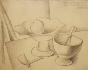 Martwa natura z daniem z owocami; Natura Morte au Compotier, 1919 autorstwa Juan Gris