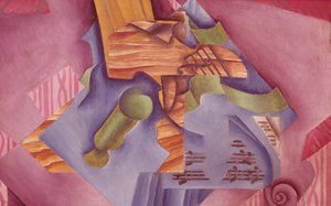 Martwa natura ze skrzypcami i szkłem, Juan Gris (1887-1927), olej na płótnie, 46x73 cm autorstwa Juan Gris