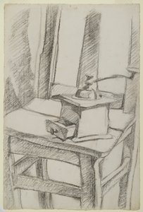 Młynek do kawy (Le Moulin à Café), 1911 (węgiel na papierze wykładanym) autorstwa Juan Gris