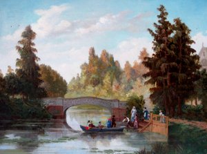 hiszpański: Antigua laguna del parque Cousiño Stary staw w parku Cousiño autorstwa Juan Mochi