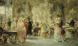 Eleganckie postacie w paryskiej kawiarni