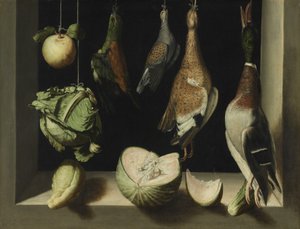 Martwa natura z łownym ptaszkiem, 1600-03