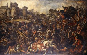 Achilles konfrontujący się z Hectorem poza Troją,