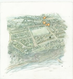 Niemieckie bombardowanie Scarborough, North Yorkshire, 1914 2014. autorstwa Judith Dobie