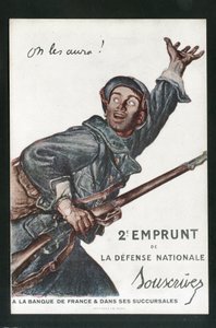 Pocztówka, Satyryka w kolorach: Wojna 14-18, Pożyczki, Podróże patriotyczne - Ilustracja żołnierzy Abla Faivre