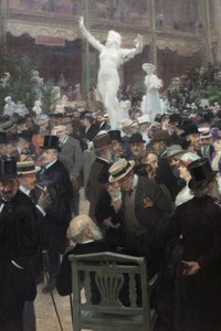Piątek w salonie des artistes francais. Obraz Julesa Alexandre Gruna (1868-1939), olej na płótnie, sztuka francuska