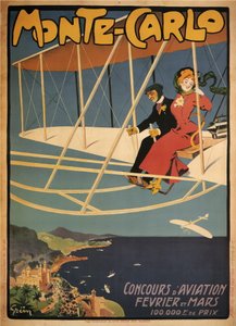 Lotnictwo Zawodowe Monte-Carlo (plakat) autorstwa Jules Alexandre Gruen or Grun