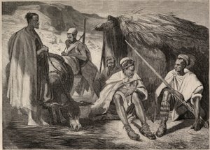 Plemiona kabylskie w Algierii w 1857 r. Rycina wg rysunku Julesa Rigo. Grawer w „Le Monde illustrious” z 1857 r. Ze zbiorów prywatnych. autorstwa Jules Alfred Vincent (after) Rigo