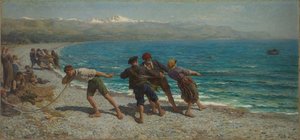 Rybacy w Menton autorstwa Jules Breton