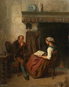Jules Breton, 1865 - Czytanie autorstwa Jules Breton