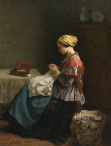Jules Breton, 1868 - Mała krawcowa autorstwa Jules Breton