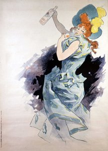 Plakat reklamowy dla Dubonnet, kobieta z butelką, autorstwa Jules Cheret autorstwa Jules Cheret