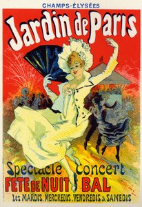 Sztuka, rozrywka. Jardin de Paris, bal na Polach Elizejskich w Paryżu. Plakat Jules Cheret, Francja, c.1895 (plakat) autorstwa Jules Cheret