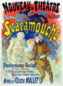 Sztuka. Zabawa. Scaramouche, balet Felicji Mallet. Plakat Jules Cheret, Francja, c.1895 (plakat) autorstwa Jules Cheret