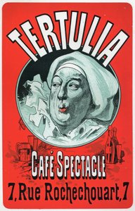 Sztuka. Zabawa. Tertulia, pokaz w Cafe Spectacle w Paryżu. Plakat Jules Cheret, c.1870 (plakat) autorstwa Jules Cheret