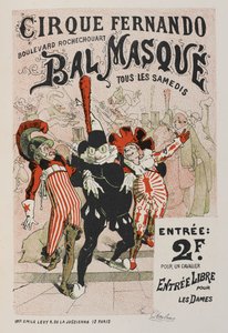 Cirque Fernando, Bal Masque, z „Les posters illustrées. Praca ozdobiona...”, Ernest Maindron autorstwa Jules Cheret