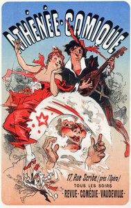 Zabawa. Athenee Comique, teatr w Paryżu. Plakat Jules Cheret, Francja, c.1870-80 (plakat) autorstwa Jules Cheret