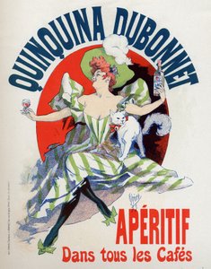 Żywność i napoje. Aperitif Quinquina Dubonnet. Plakat Jules Cheret, Francja autorstwa Jules Cheret
