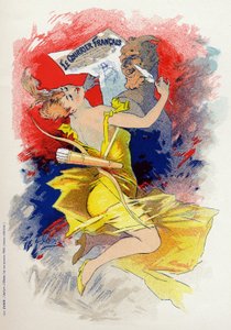 Literatura. Gazeta Le Courrier Francais. Alegoria Jules Cheret, Francja, c.1890 (plakat) autorstwa Jules Cheret