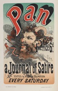 Pan, Dziennik satyry, z „Ilustrowanych plakatów. Praca ozdobiona...”, Ernest Maindron autorstwa Jules Cheret