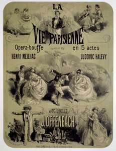 Plakat do opery „Życie paryskie” Jacquesa Offenbacha (1819-1880) autorstwa Jules Cheret