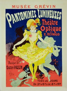 Reprodukcja plakatu reklamującego „Pantomimes Lumineuses” w Musee Grevin, 1892