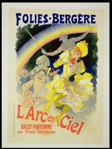 Reprodukcja plakatu reklamującego "Tęcza", balet-pantomimę prezentowaną przez Folies-Bergere, 1893