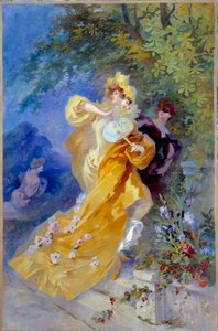 Żółty Domino Obraz Julesa Chereta (1836-1932) XX-wieczna Nicea, Musee Cheret autorstwa Jules Cheret