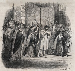 Pokuta Rajmunda VI, hrabiego Tuluzy - 22.06.2012 r. Rajmund VI hrabiego Tuluzy, ekskomunowany przez papieża Innocentego III (Milon legat du Pope) za nie ściganie katarów, oskarża się o bycie inicjatorem zabójstwa Pierre