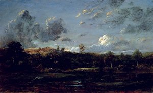 W Landes, ok. 1841 (olej na płótnie) autorstwa Jules Dupré
