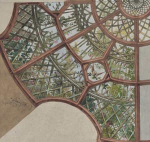 Projekt sufitu z kratami i kwitnącymi winoroślami, druga połowa XIX wieku. Twórcy: Jules-Edmond-Charles Lachaise, Eugène-Pierre Gourdet.