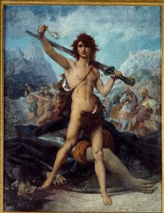 Dawid triumfujący. Obraz Jules Elie Delaunay (1828 - 1891)