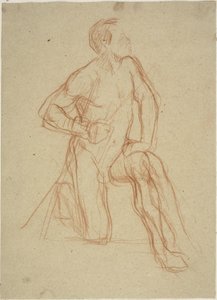 Klęcząca figura mężczyzny autorstwa Jules Elie Delaunay