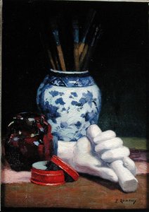 Martwa natura z niebieskim wazonem autorstwa Jules Ernest Renoux