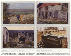 Wyrwanie niemieckiej muszli, bombardowanie Montceaux, dom Montceaux, harmonium kościoła