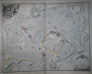 Plan starych i nowych murów miejskich Dijon autorstwa Jules Hardouin Mansart