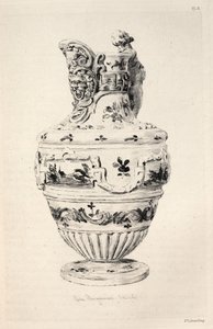 Historia sztuki ceramicznej: opisowe i filozoficzne studium ceramiki wszystkich wieków i wszystkich narodów: Hiszpania: Talavera de la Reyna- Fajans- Ewer (tablica X)