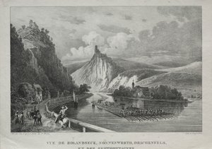 Widok na Rolandseck, Nonnenwerth, Drachenfels i Siebenbirge. autorstwa Jules Jean Baptiste de Joly