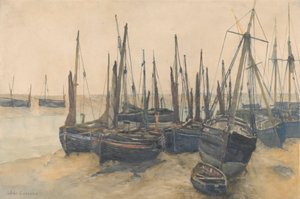 Łodzie Rybackie Zacumowane autorstwa Jules Lessore